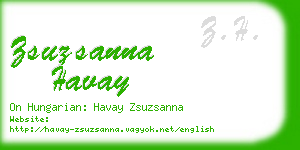 zsuzsanna havay business card